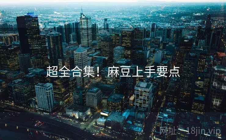 超全合集！麻豆上手要点